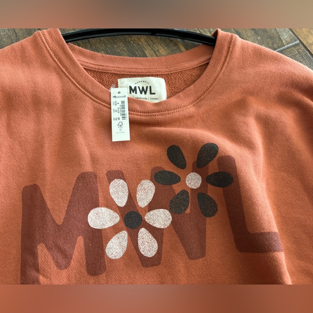Madewell MWL Warm Umber Floral Easygoing Sweatshirt - Picture 5 of 9